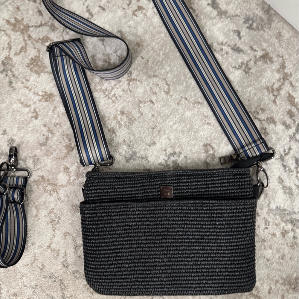 Black Textured Handbag Think Royln